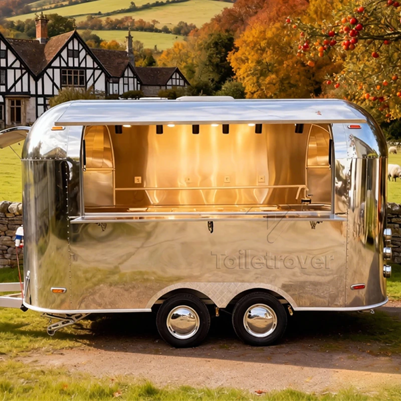 

Hot Sales Fancy Fast Food Truck Waffle Crepe Dessert Pancake Donut Popcorn Ice Cream Small Food Trailer with Refrigerator