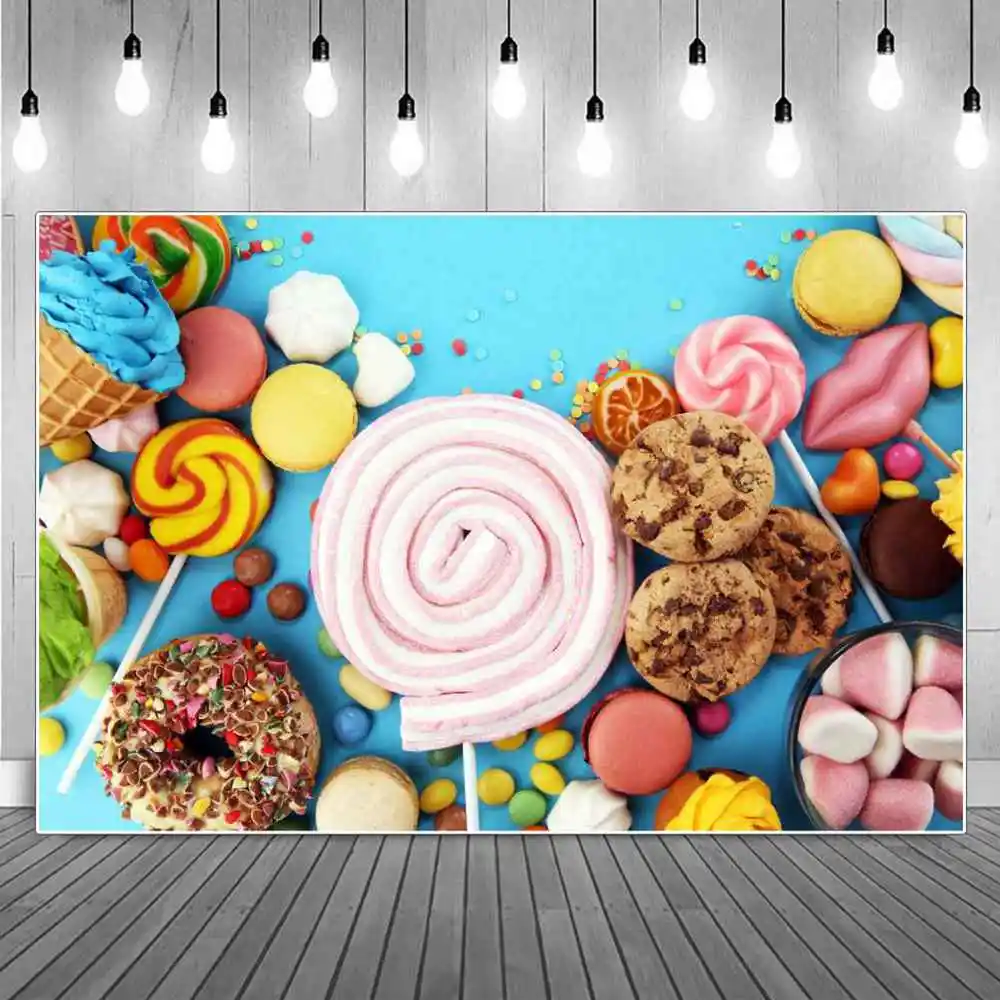 Candyland Board Wall Birthday Backdrop Photography Decoration Custom Children Candy Bar Lollipops Party Studio Photo Background