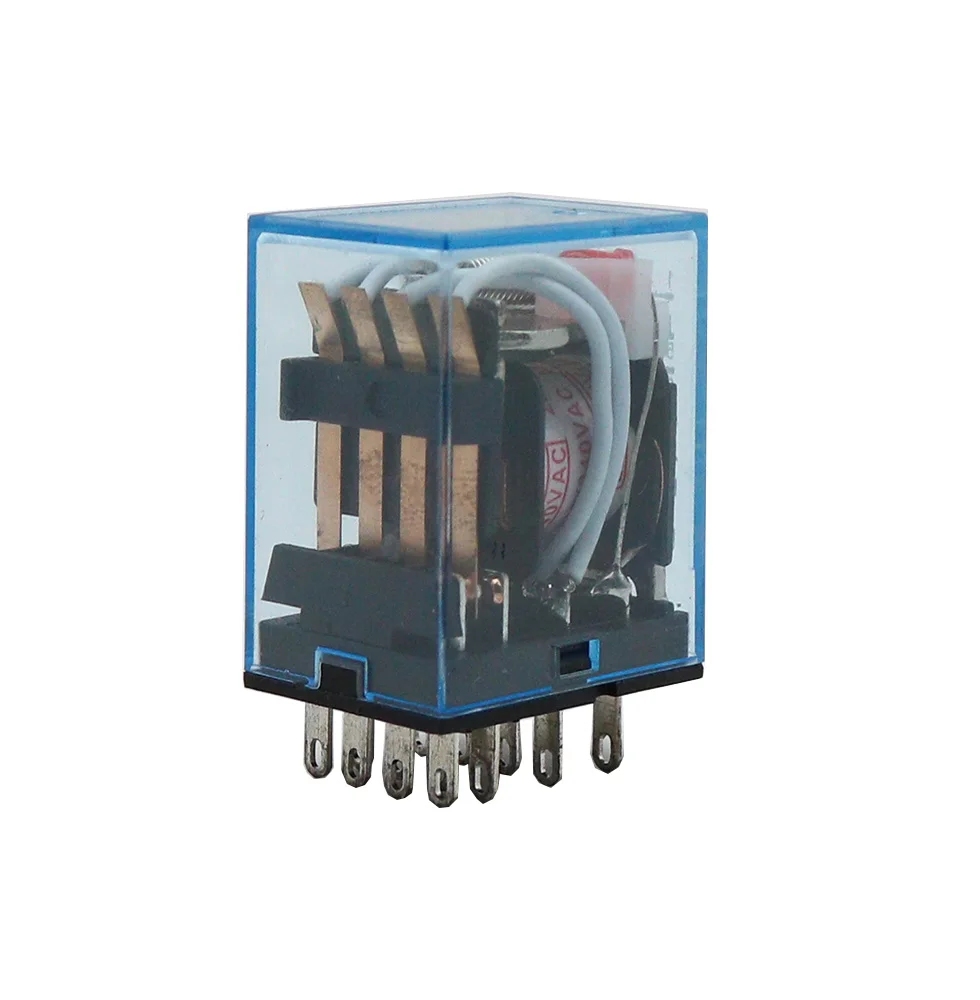 1 set MY4NJ small Electromagnetic Power Relay AC 12V 24V 36V 48V 110V 220V 380V Coil 4NO 4NC DIN Rail 14 pins + Base Mini relay