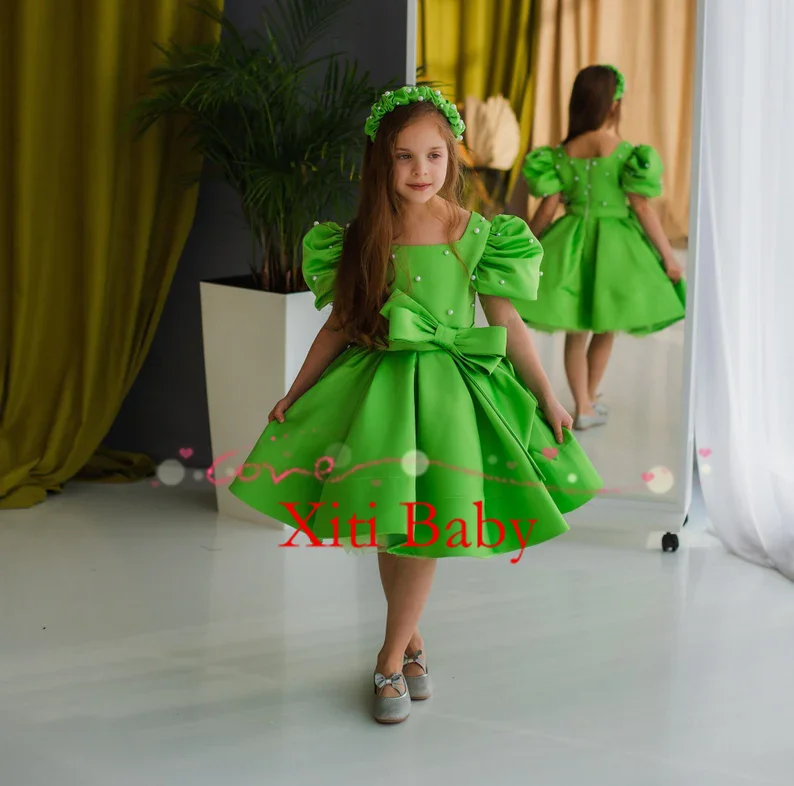 เด็กสาวเจ้าหญิงดอกไม้เลื่อมชุดตูตูแขนกุดเด็กวัยหัดเดินวัยรุ่นเด็กเดรสงานแต่งงานวันเกิดเสื้อผ้าเด็ก 1-14Y