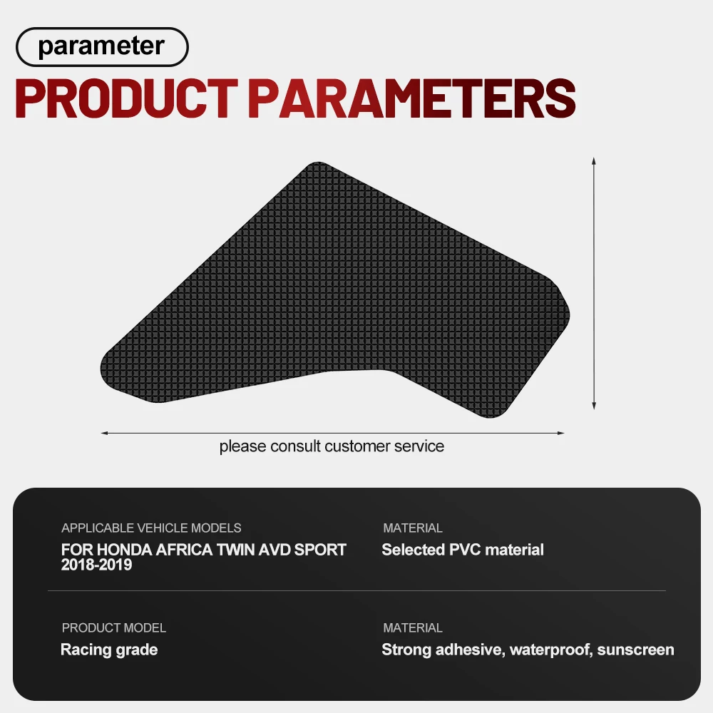 Fit For Honda Africa Twin ADV Sport 2018-2019 Silicone Anti-Slip Tank Traction Pad Side Grip Sticker Set