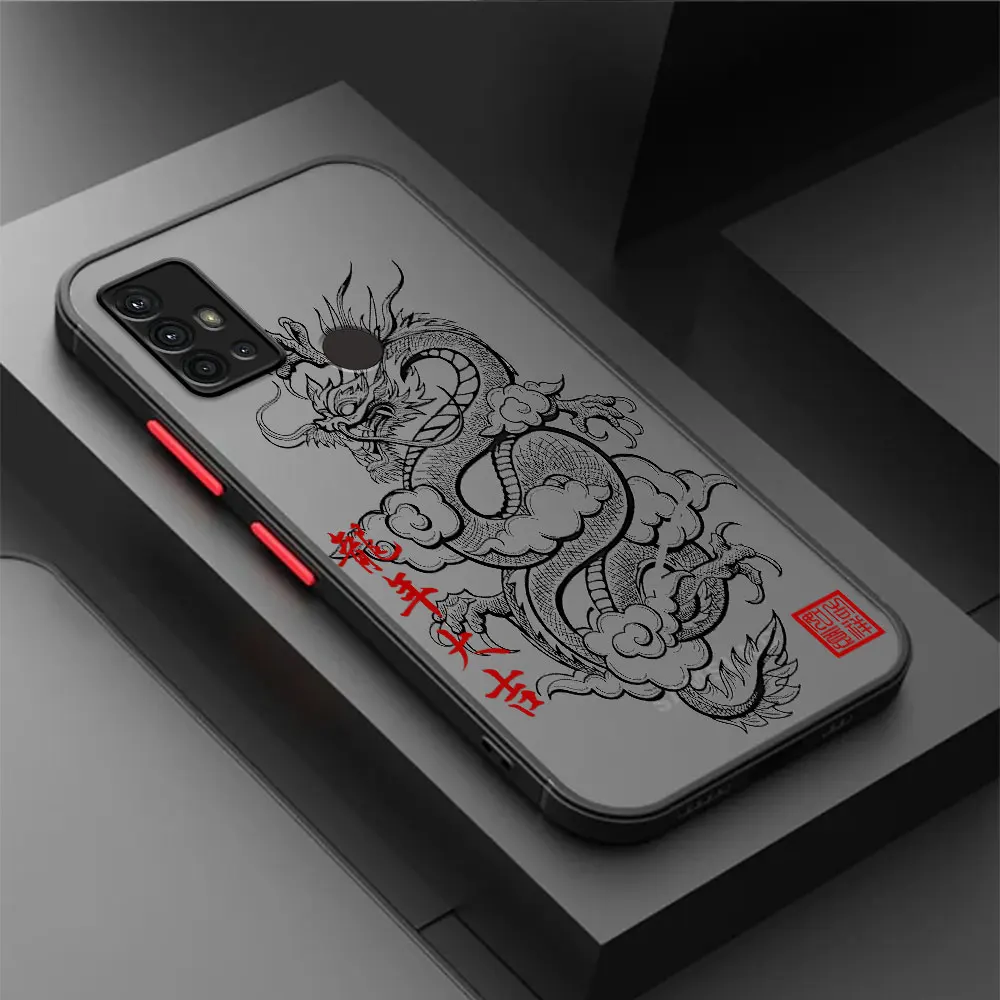 Case for Samsung Galaxy A21s A31 A53 A33 A73 A14 A51 A71 A24 A52 A32 A72 A23 A13 A12 A22 5G Chinese Dragon Hard PC Back Cover