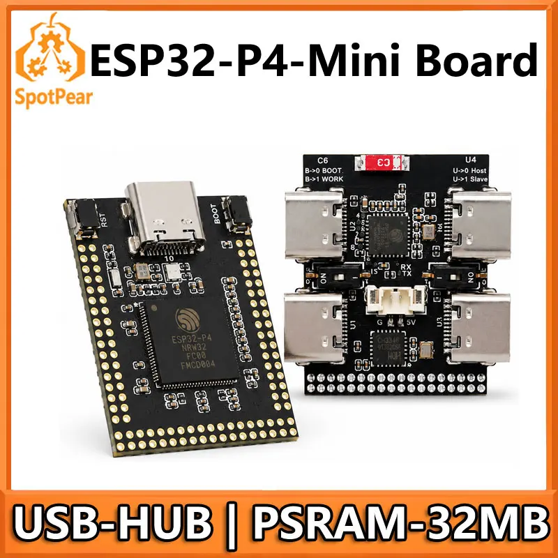 ESP32-P4 Mini Core Development Board C6 N16R32/N32R32 PSRAM 32MB With USB-HUB / MIPI DSI Display Port/ CSI Camera Port