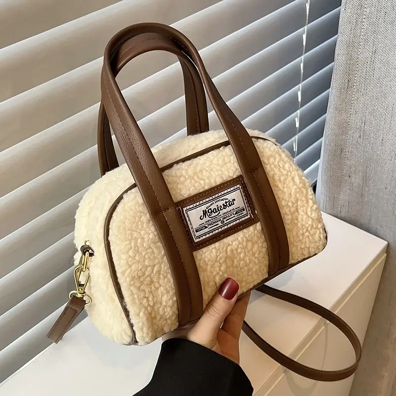 Miyagawa Plush Bag for Women Versatile Autumn Winter 2023 New Niche Design Single Shoulder Crossbody Bag Portable Fur Shell Bag