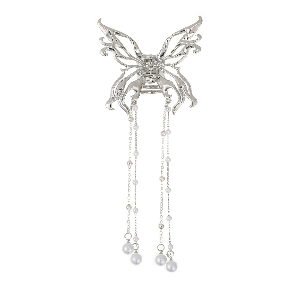 AWAYTR Gegalvaniseerde Vlinder Haar Klauw Clips Legering Haarspelden Meisjes Grote Haai Clips Zilver Haar Krab Koreaanse Haaraccessoires