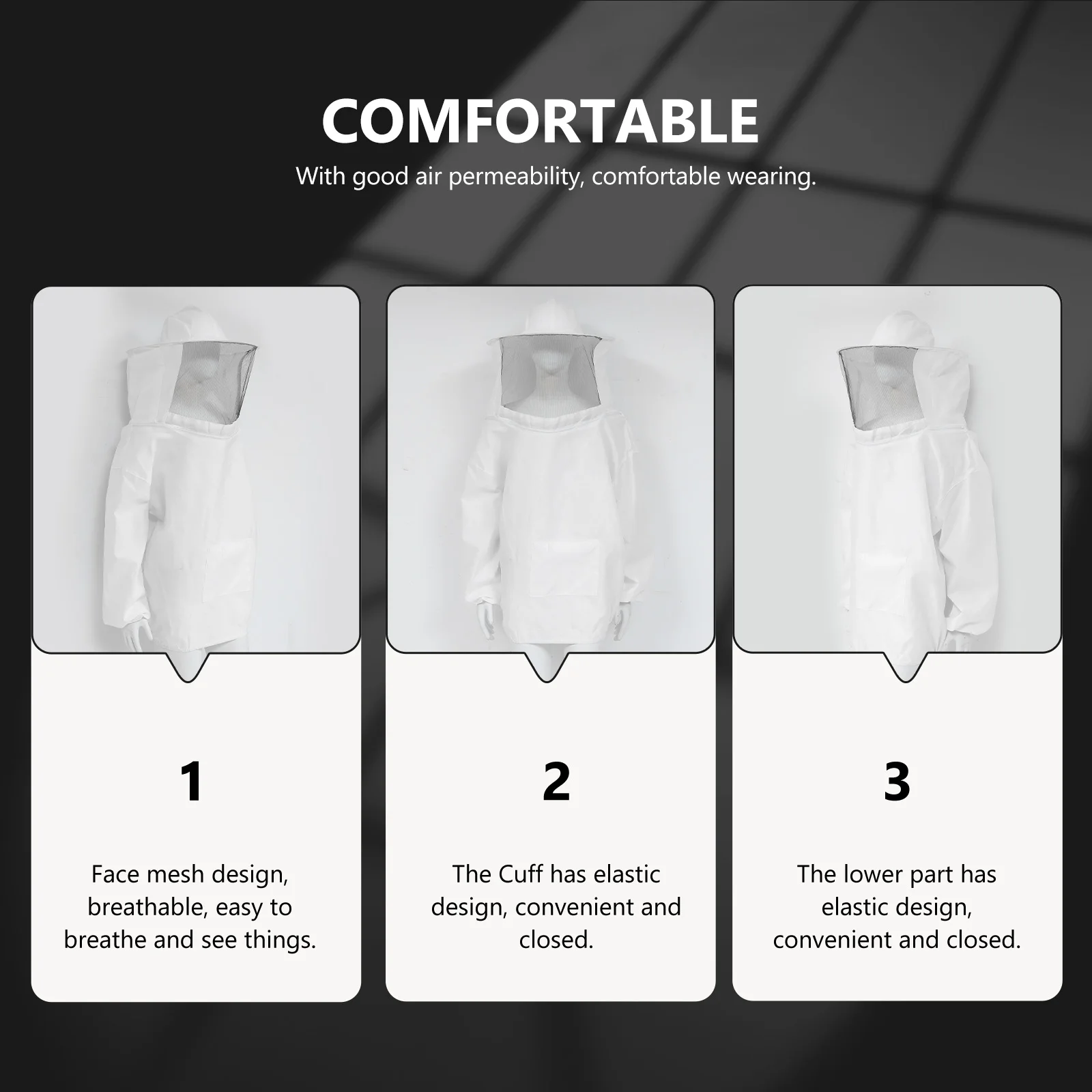 

1pc Professional Beekeeping Clothes Anti-Bees Protective Suit Uv Resistant Foldable For Outdoor Travel Beekeeping Supplies