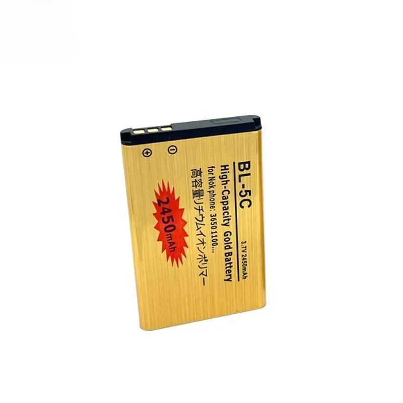 BL-5C بطارية الهاتف المحمول لنوكيا BL5C 1600 6230 2600 1100 1110 1200 1208 2700 3100 3110 N70 بطاريات الهاتف المحمول 3.7V 2450mAh