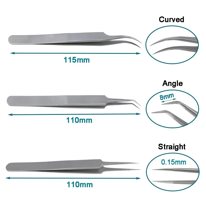 Stainless Steel FUE Hair Transplant Forceps Autoclavable Hair Implanting Tweezers Clamp