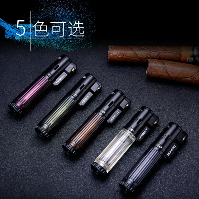 Net Red Hot Style Grinding Wheel Direct Injection Lighter Metal Windproof Personality Lighter Cigar Ignition Tool Men's Gift