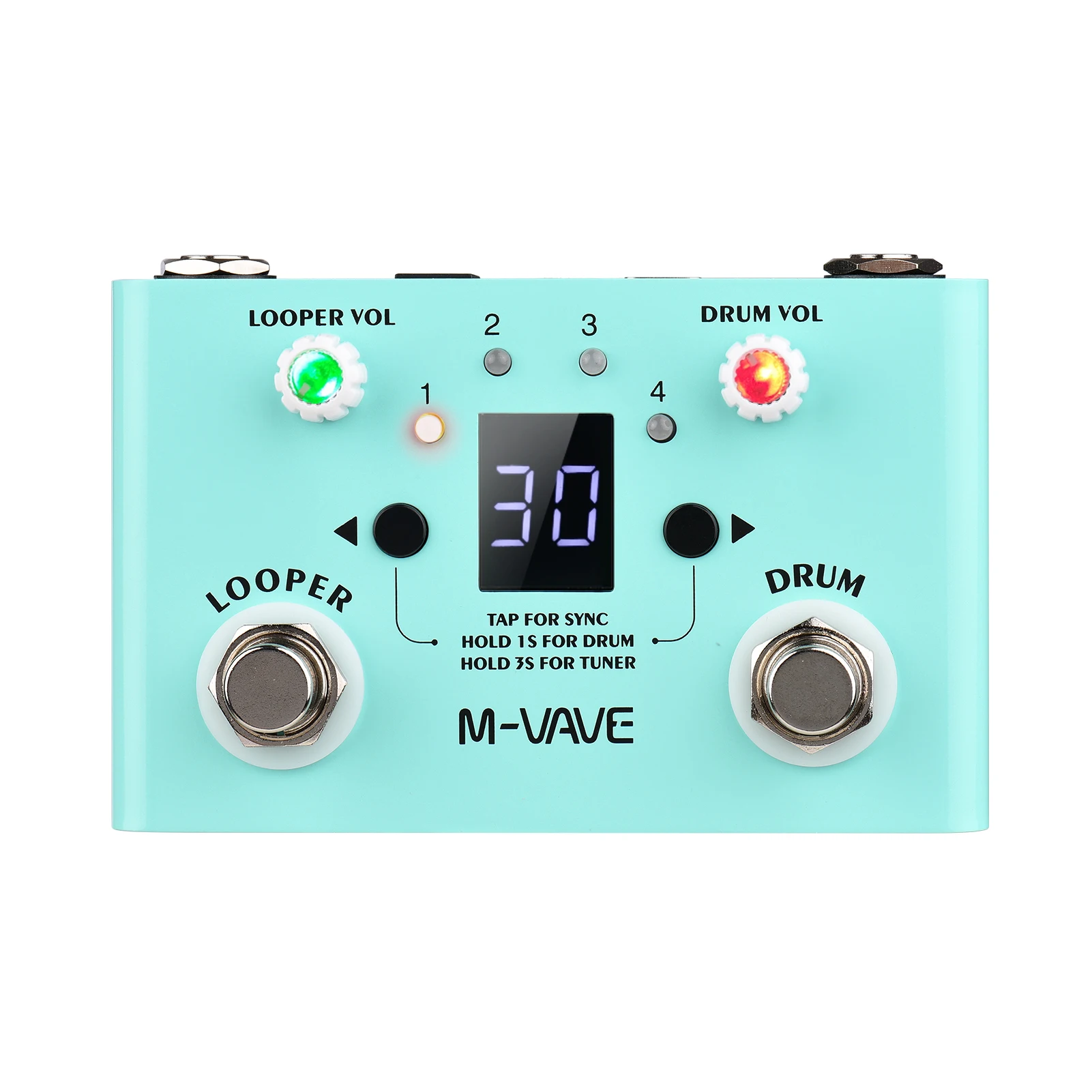 

M-vave Lost Tempo Drum Machines & Looper Pedal Built-in 30 Drums 11 Mins Recoding Time High Precision Tuner Guitar Effect pedal