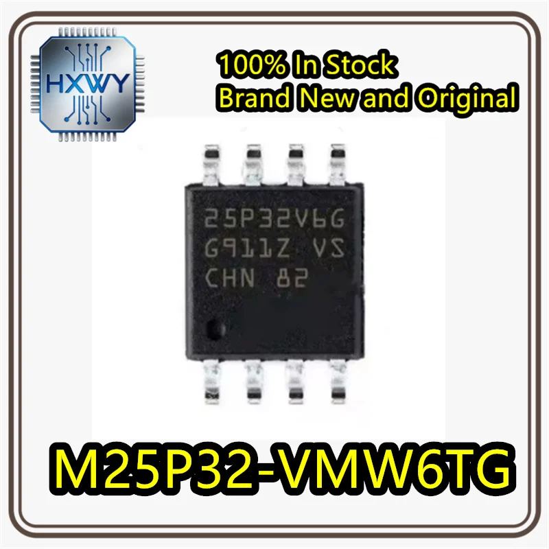 (1/5 piece) M25P32-VMW6TG 25P32V6G SOP8 32Mbit (4MB) SPI NOR Flash memory chip brand new original in stock.