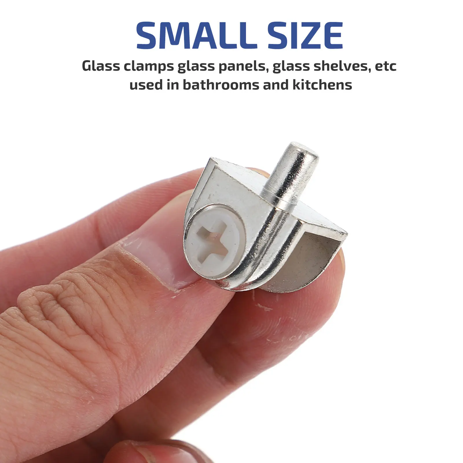 

20pcs Glass Clamp Zinc Alloy Heavy Duty Shelf Bracket For Bathroom Kitchen Glass Panel Support Corrosion Resistant Load Bearing