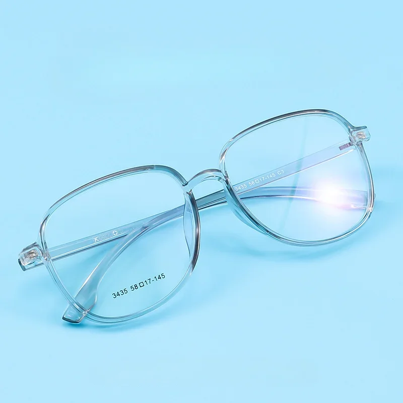 58mm Spot Glasses Frame Female Plain Transparent TR90 Glasses Large Frame Big Face Myopia Female Plain Glasses