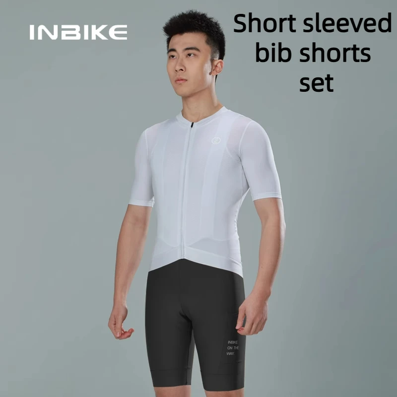 

INBIKE мужской велосипедный комплект, дышащие летние велосипедные шорты из джерси для удобного шоссейного велоспорта, идеальная спортивная одежда