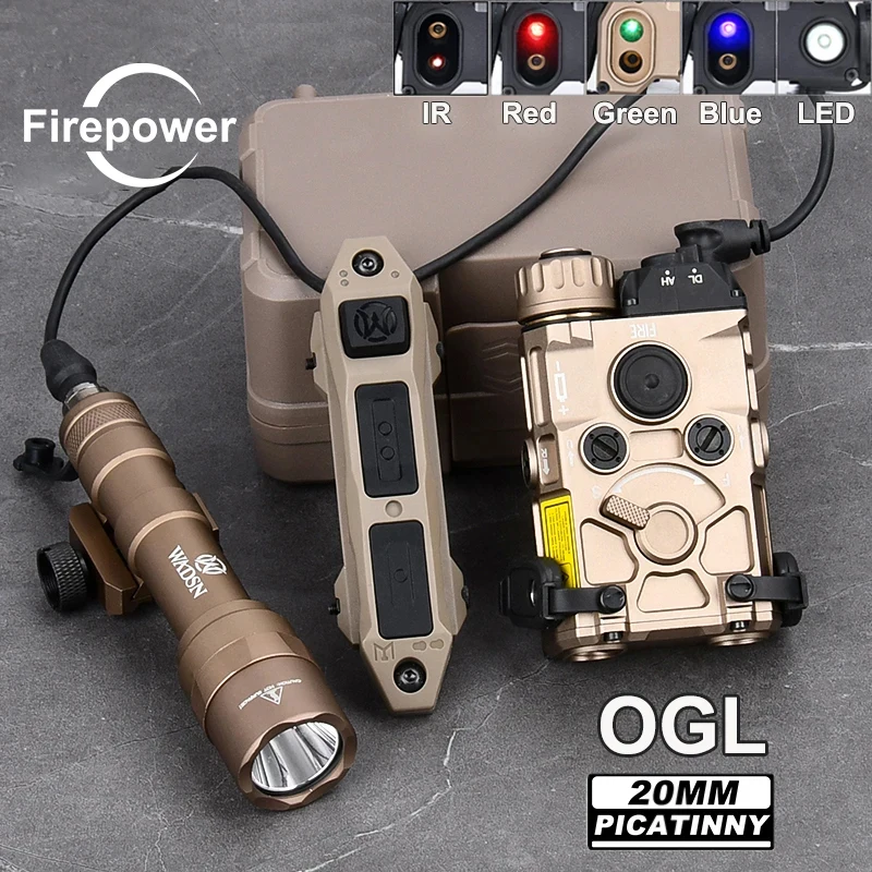 

Tactical Full Metal OGL Red Green Blue Dot IR Pointer Indicator M600U Wadsn Hunting Flashlight Dual Funtion Pressure Switch