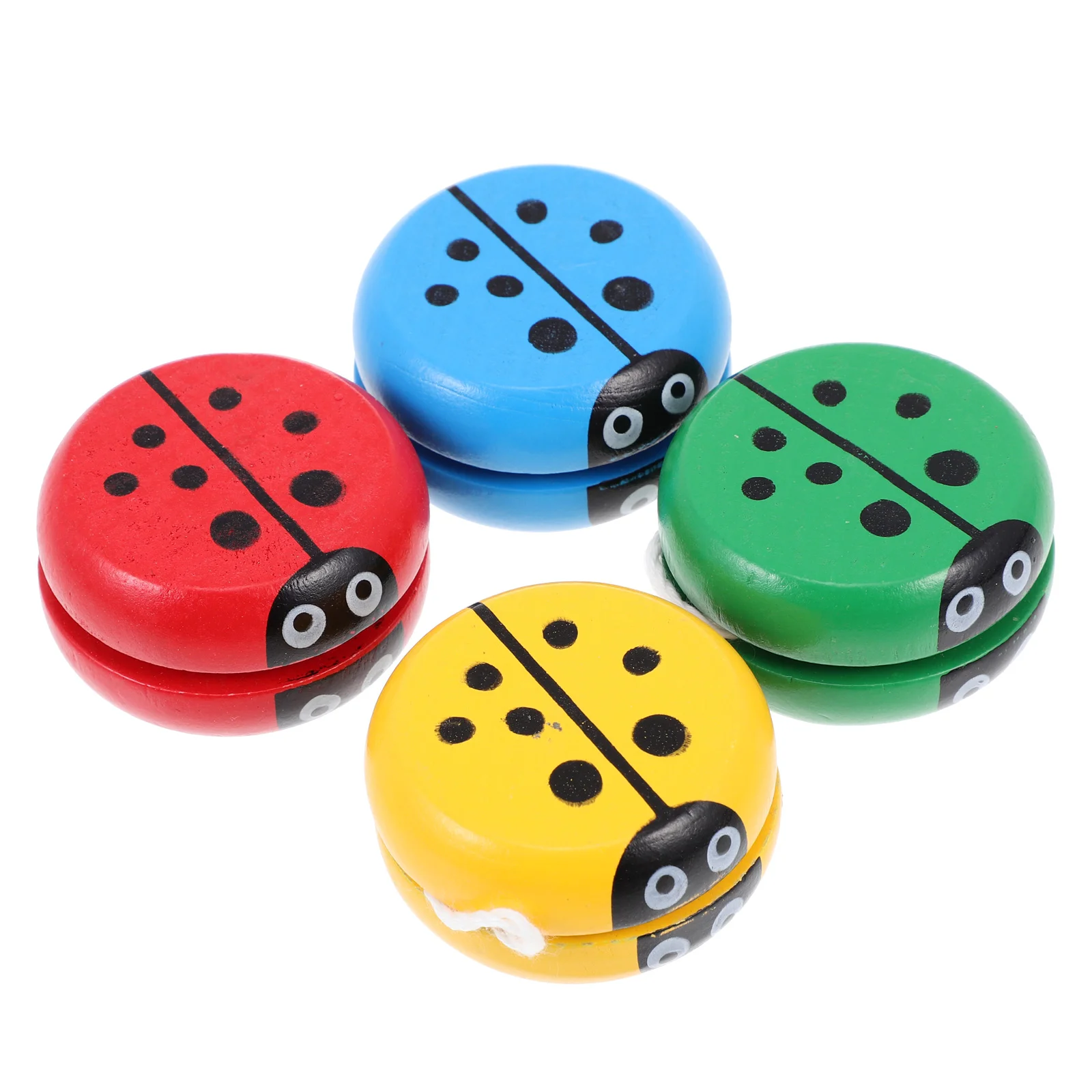 

4 Pcs Outdoor Yo- Toy Ladybug Yoyo Wooden for Kids Beginners Educational Toys