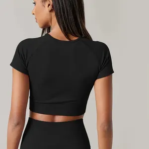 Seamless Short Sleeve Yoga Shirt for Women, Sport T -Shirts, Fitness Clothing Gymnasium, Running and Active Wear 8 Main Sales Academy Clothing - №8