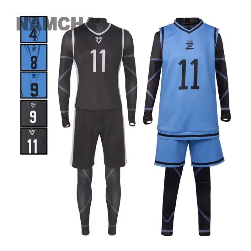 Blue Lock Anime Cosplay Costume Isagi Yoichi Nagi Chigiri Rensuke Kunigami Bachira Megur Jumpsuit Football Club Sportswear Wig