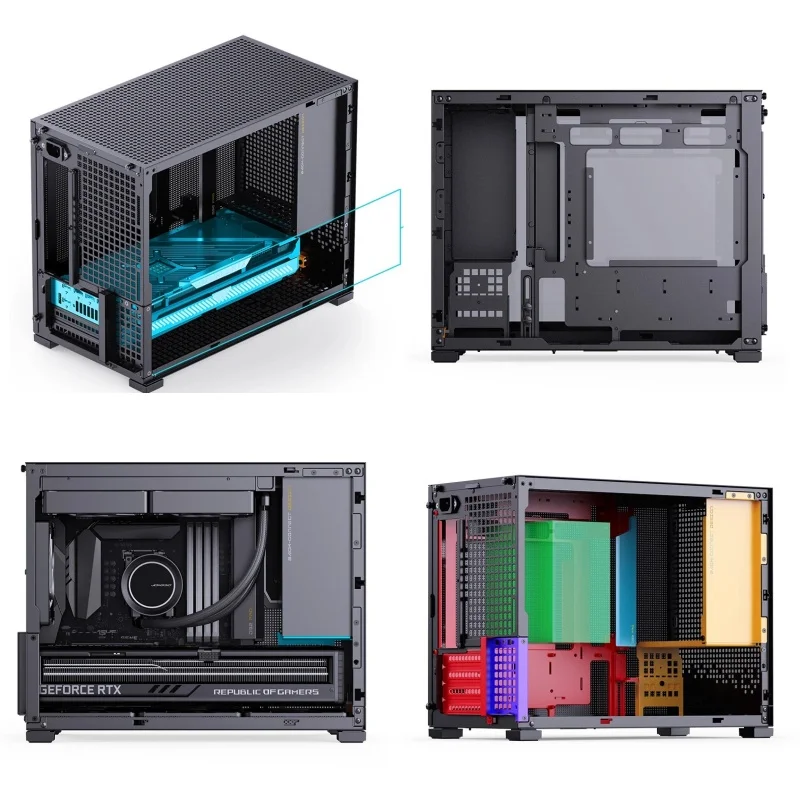 JONSBO D32 PRO 후면 플러그 마더보드 데스크탑 PC MATX 게임용 측면 투명 사무실 비즈니스 케이스 ATX 전원 240 액체 냉각 썸네일 4
