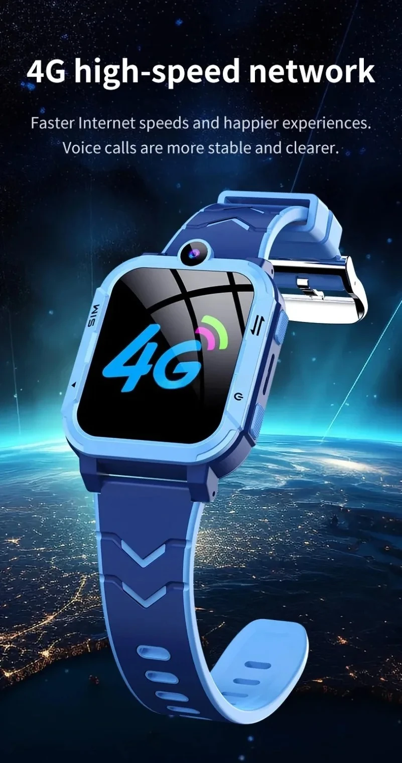 2026 New Alloy Kids Communication Watch, 4G Video Call & Dual Position Tracking, IP67 Waterproof Child Safety Smart Wrist Watch