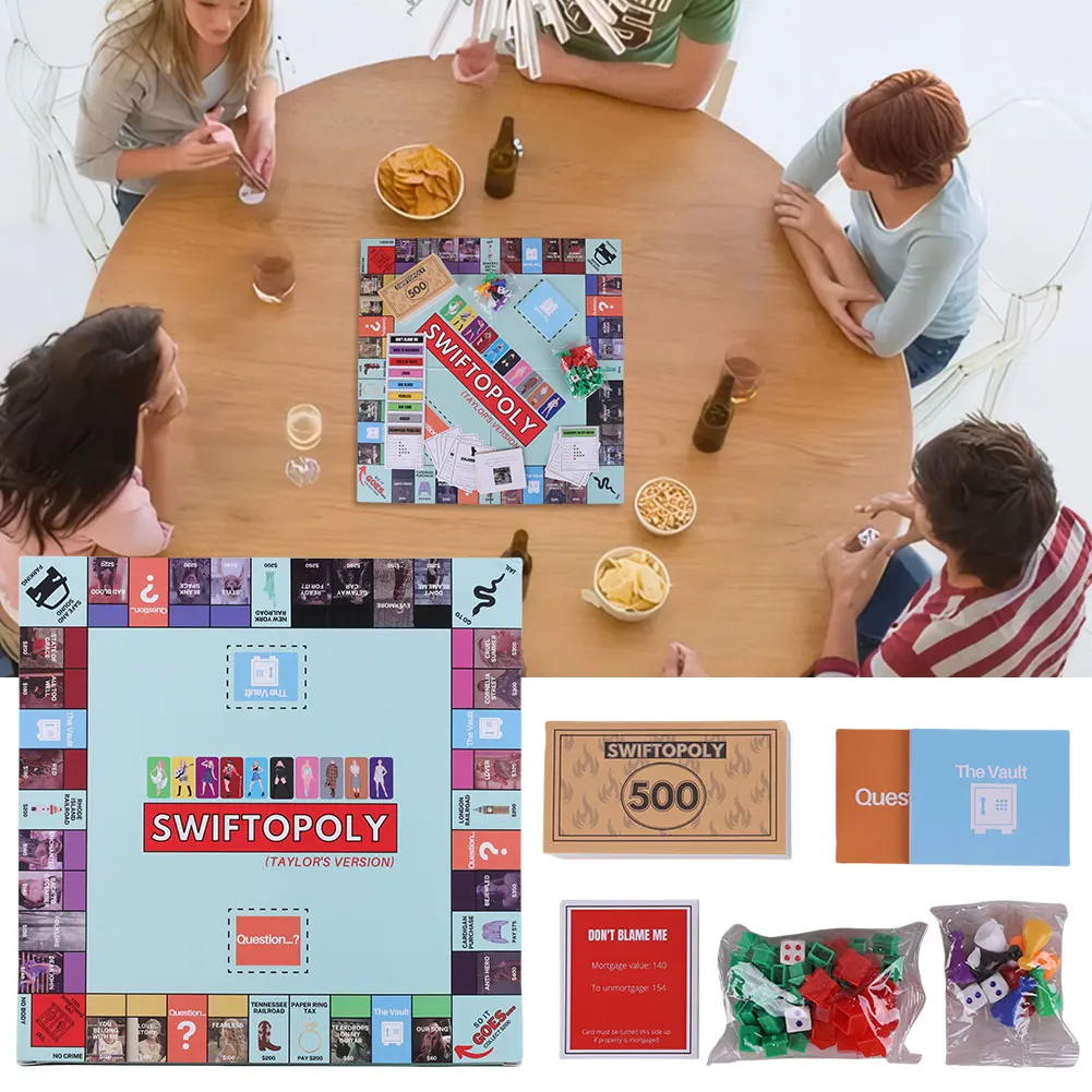 Board Game Fun Party Game Fans Interactive Board Game Family Games for SWIFTOPOLY For Taylor Swiftie Monopoly Board Game For Kid