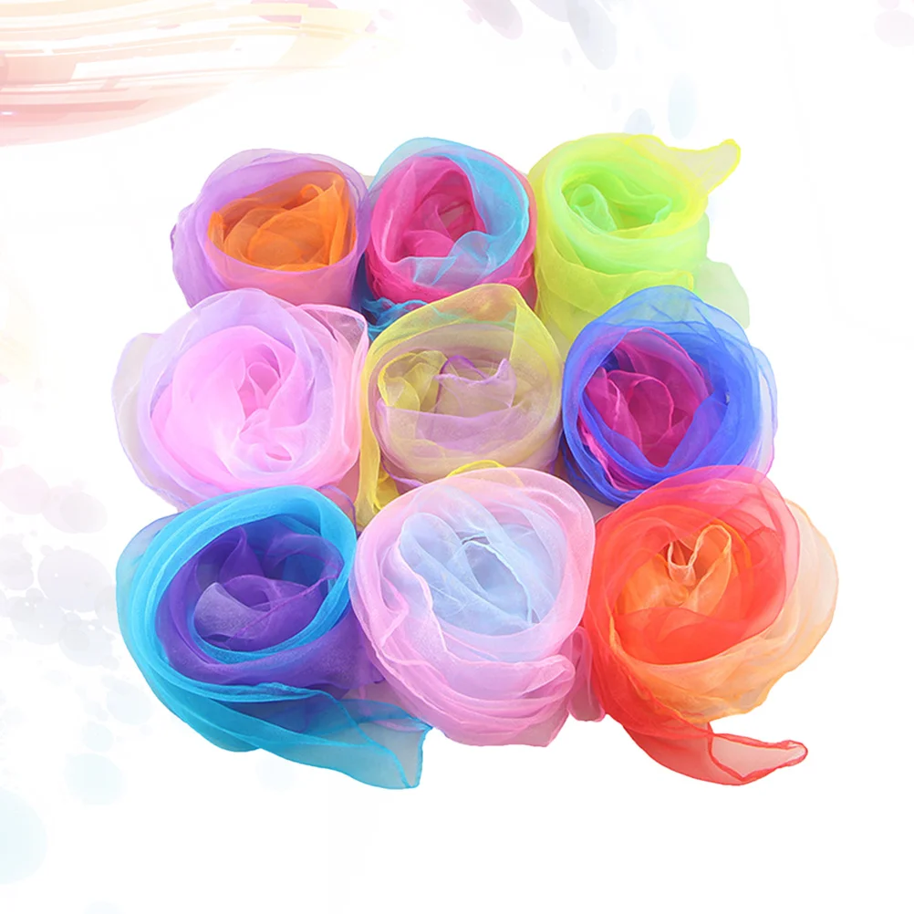 20개 소형 스카프 저글링 댄스 공연용 나일론 원단 부드럽고 피부 친화적인 파티 선물 유치원 장식 저글링