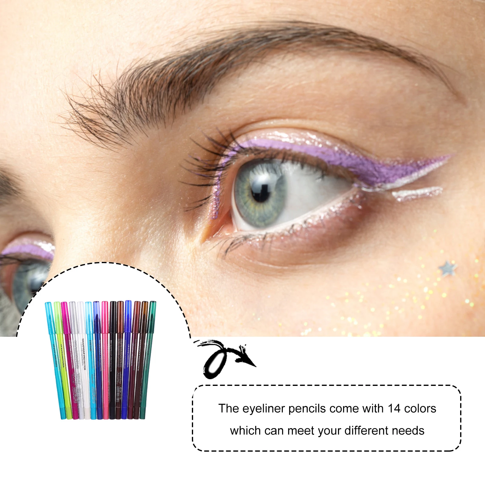 14 個アイライニング描画鉛筆ゲルペンシャドウセットプロのメイクアップアクセサリー長期的な防水ツール