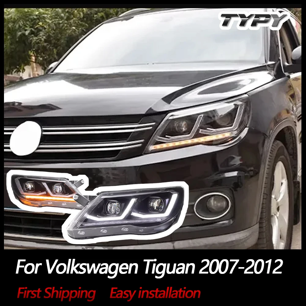 

TYPY автомобильные фары для Volkswagen Tiguan 2007-2012 светодиодные автомобильные лампы дневные ходовые огни динамические указатели поворота автомобильные аксессуары