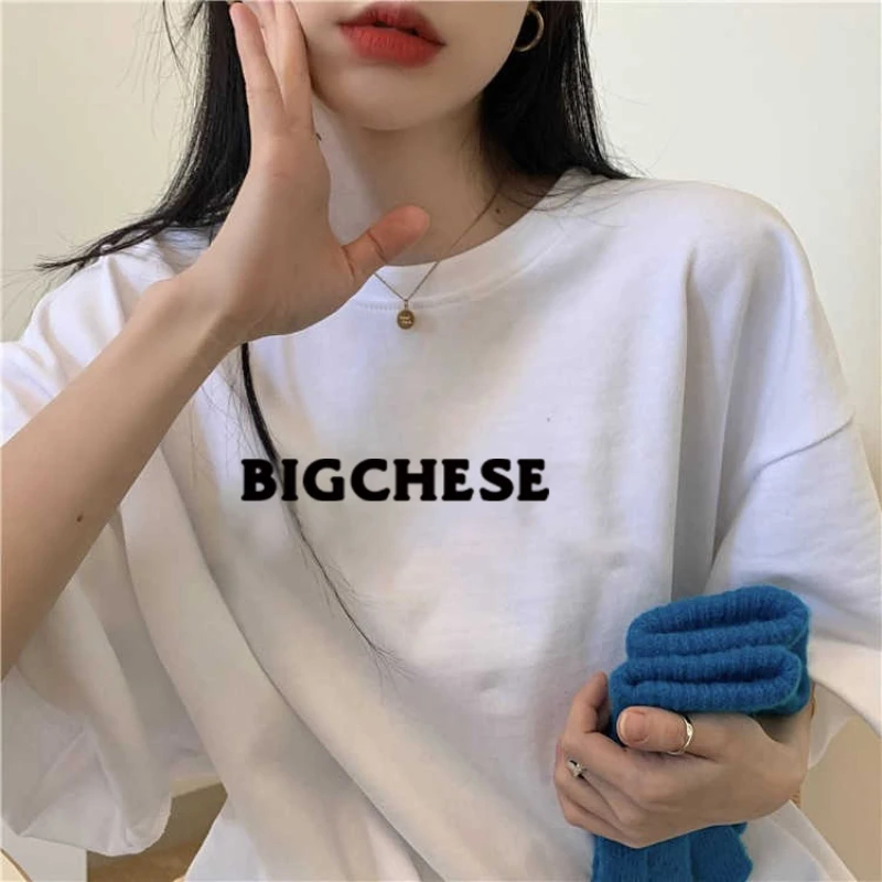 تي شيرت نسائي كاجوال بأكمام قصيرة ، أزياء هاراجاكو ، دببة مضحكة بسيطة ، حروف مطبوعة ، رقبة مستديرة ، صيف