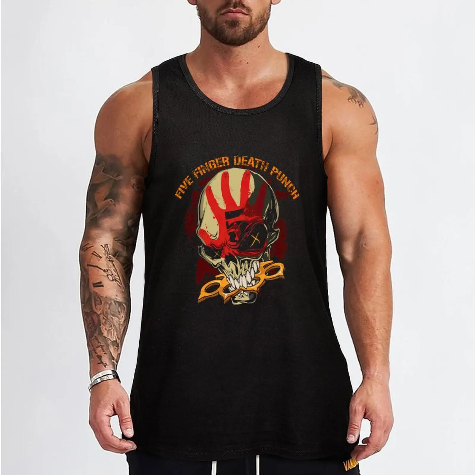 Five Finger Death Punch Tank Top Gym Training Tank Top Moisture Wicking Performance