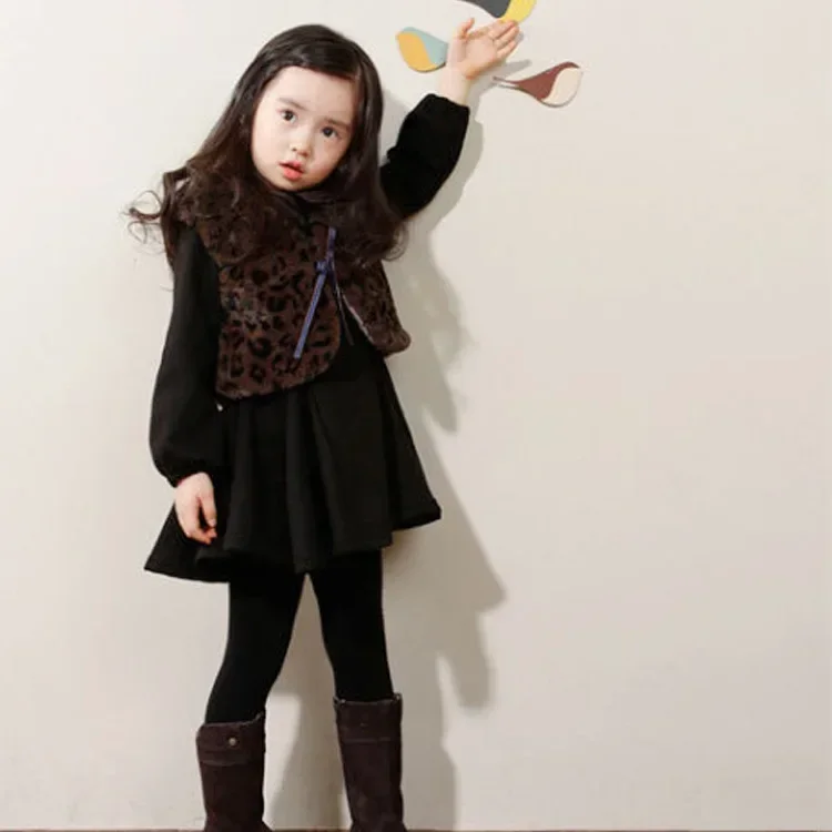 Baby Kids Girls Dress New Autumn Winter Warm Velvet Clothing Fashion A-LINE Children Long Sleeve Party Dress 2 3 4 5 6 7 Years