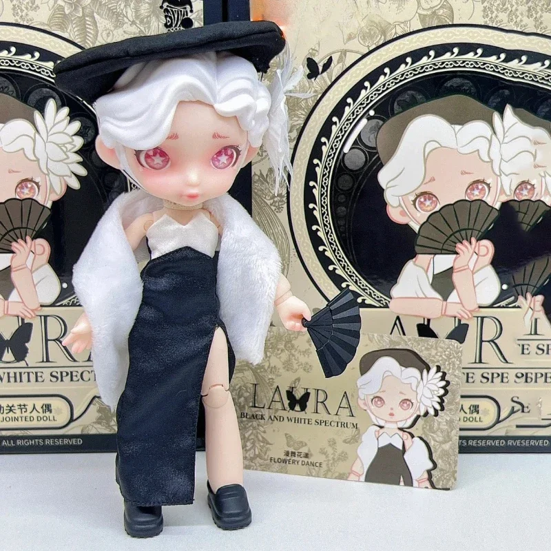 لورا أبيض وأسود الطيف سلسلة صندوق أعمى Ob11 1/12 Bjd عمل أنيمي الشكل العصرية دمية Kawaii غرفة ديكور هدية عيد ميلاد