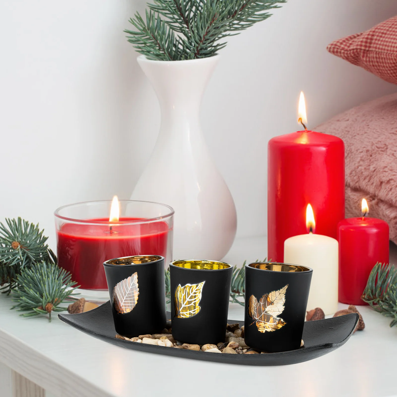 

1Set Glass Holder Simple Stylish Candlestick Decorative Stand for Wedding Party Dinner Home Decoration