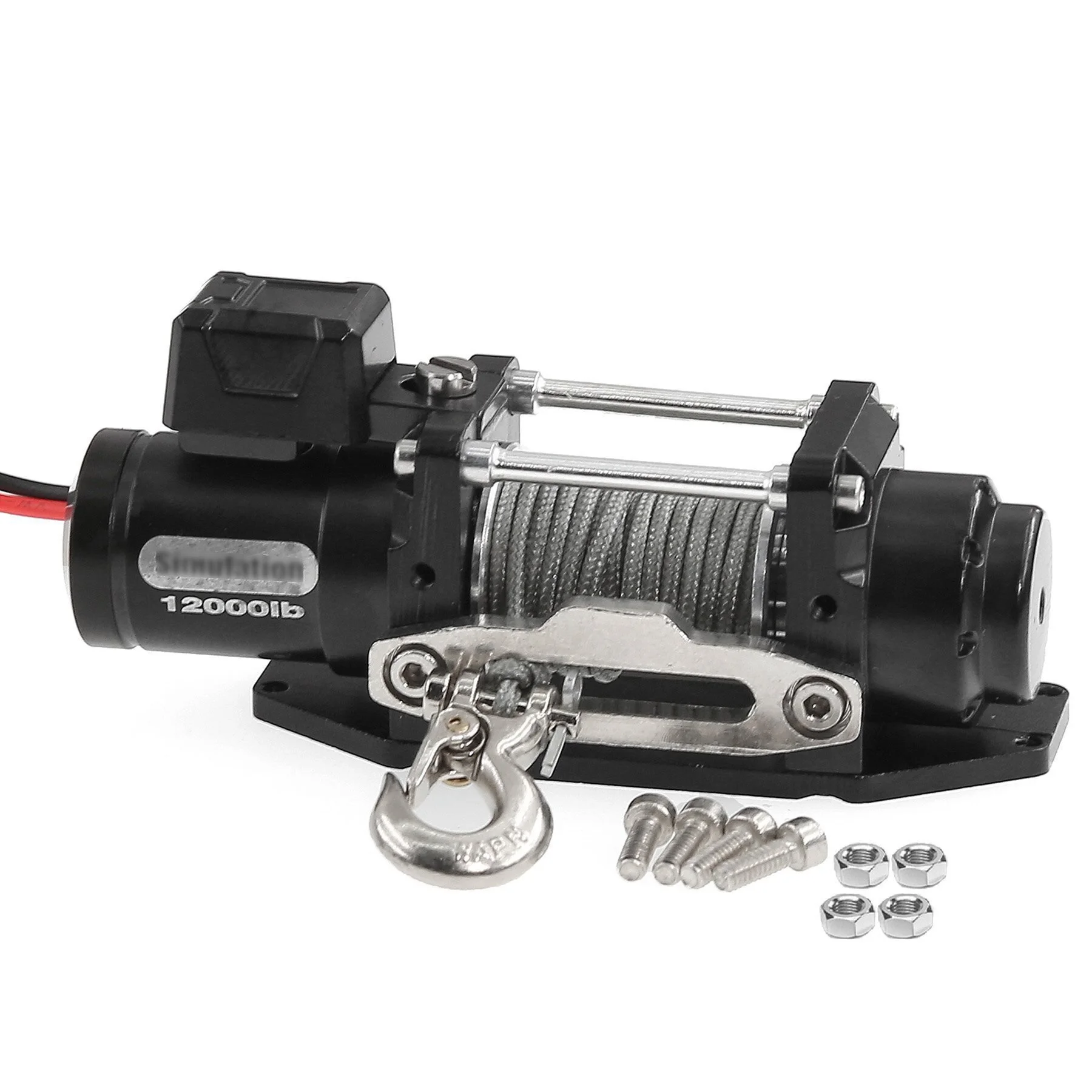 

Metal Auto Winch Waterproof for Traxxas TRX4 Axial SCX10 II III - 1/10 1/8 RC Crawler Upgrade Parts, Simulation Accessory