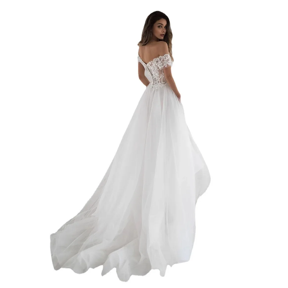 

New Arrival Summer Wedding Dress Sweetheart A-line Lace Simple Bridal Dress Customized