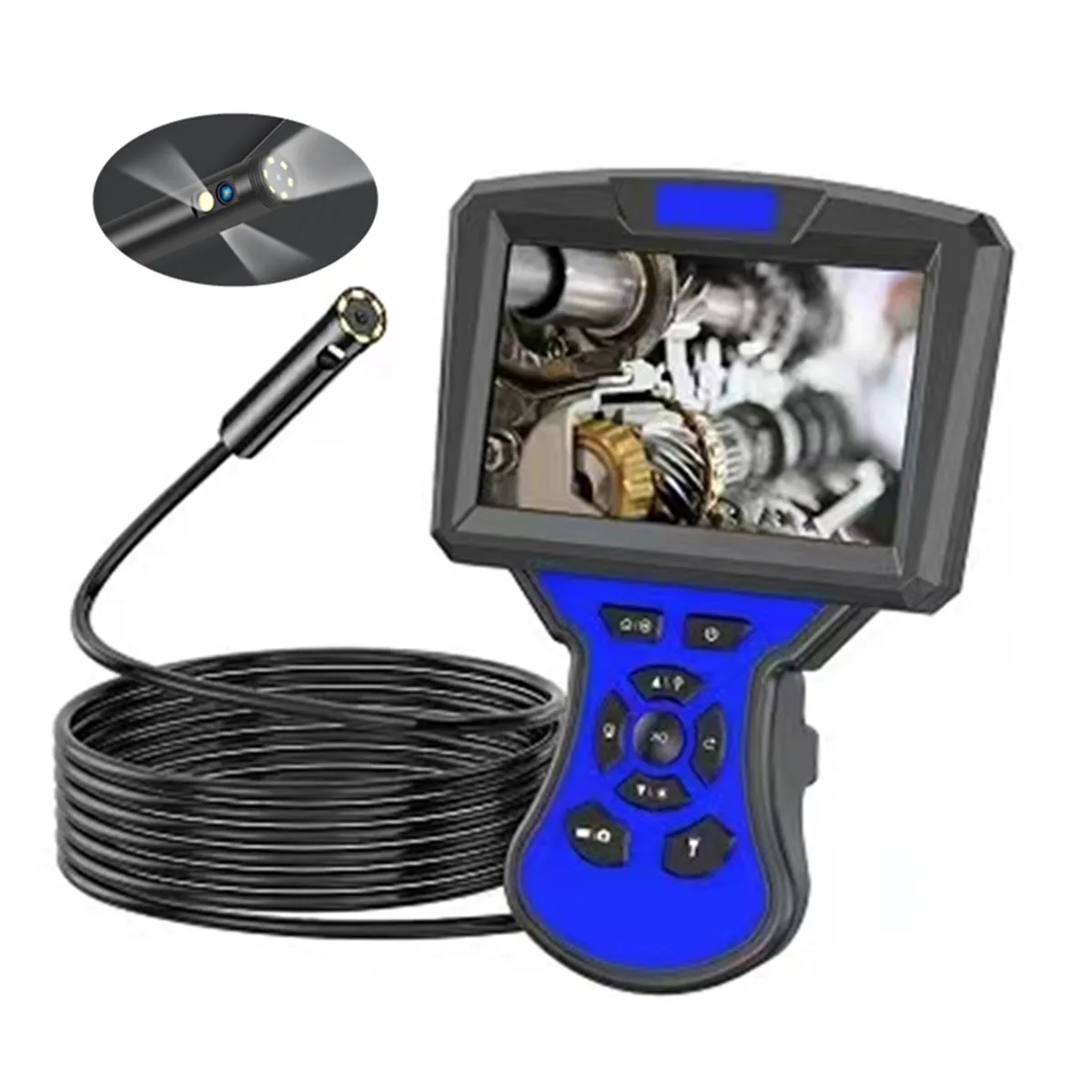 

5 Inch IPS Screen 15Meter 2MP 1080P Endoscope Triple Lens CMOS Borescope Side-View Front View Digital Microscope For Repairing