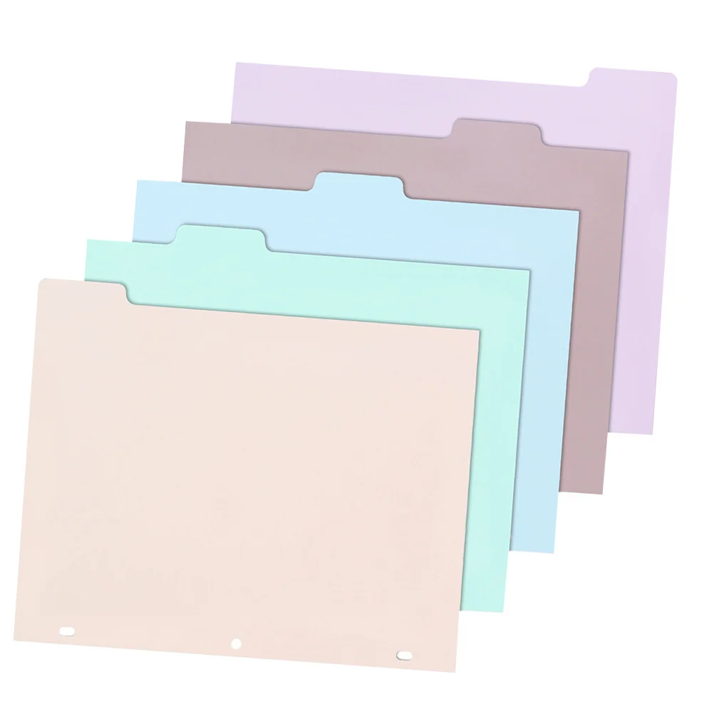 1Set Binder Dividers A4 Size Frosted PP Multi-Page Index Tabs for School Office Home File Organization Journal Inserts