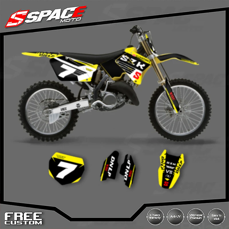 الفضاء ل SUKUZI RM125 -250 2001 2002 2003 2004 2005 2006-2012 مخصص دراجة نارية الرسومات خلفية الشارات ملصقات أطقم 002