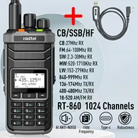 Radtel RT-860 All Band Ham Radio 1024 CH with AM  SSB CB Receive, 1024 Channels, USB LSB CW CB LW MW SW 2000mAh Type C
