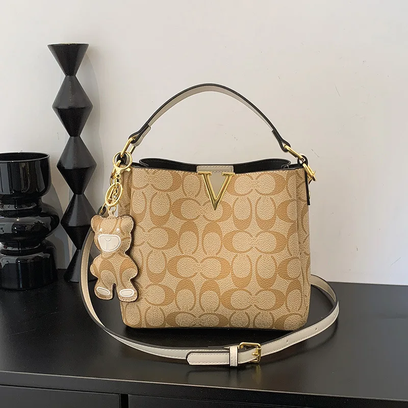 

High-end style women's classic bag - 2026 new model printed vintage bucket bag, versatile and fashionable, single shoulder cross