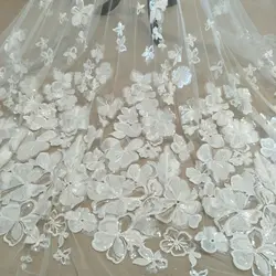 bridal wedding gown dress lace fabric sequins lace fabric 130cm width lace sell by yard