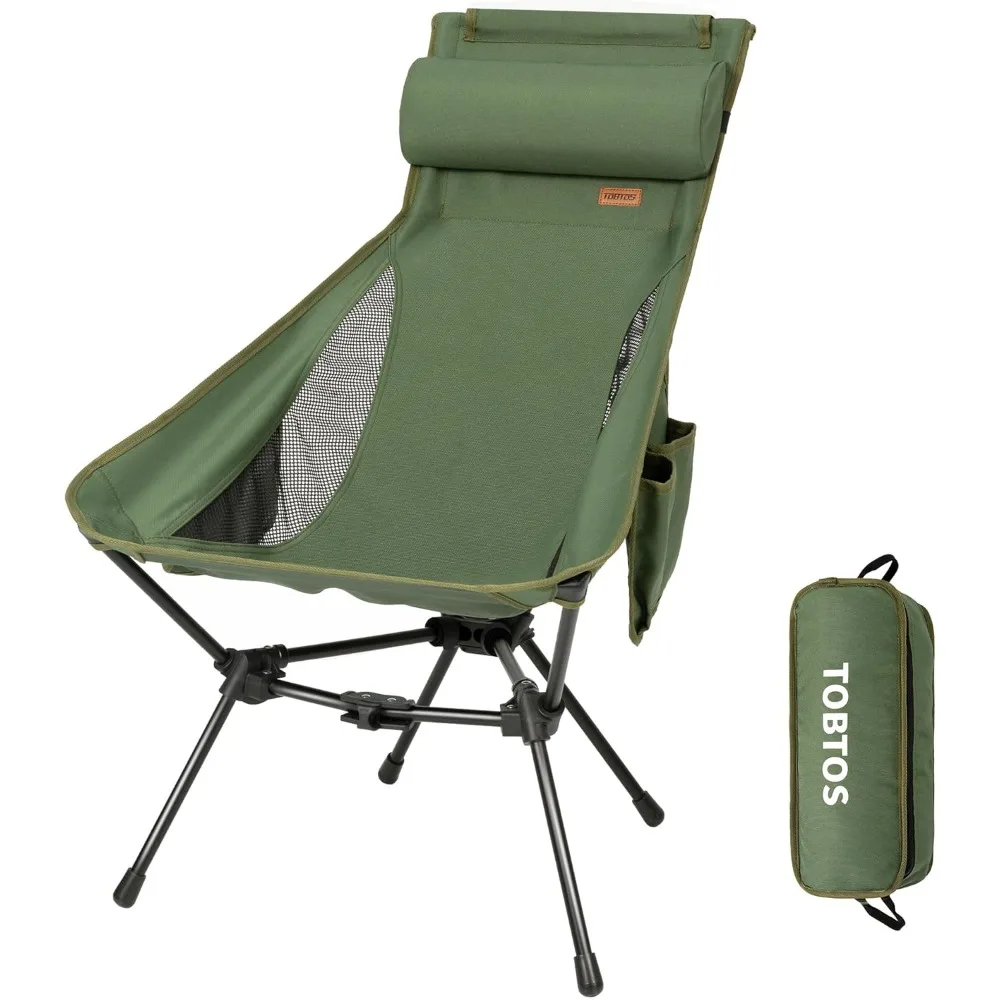 

TOBTOS High Back Camping Chair, Lightweight Camping Chair with Headrest, Stable Portable Folding Chair for Outdoor Camp, Hiking