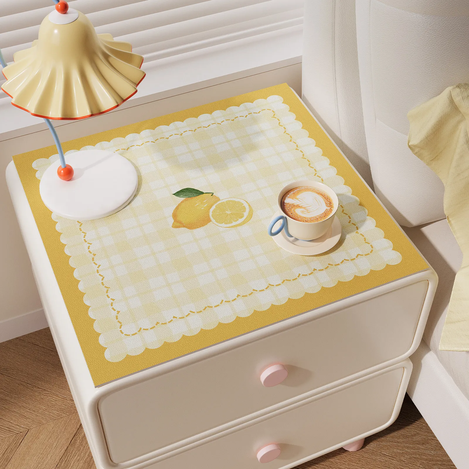 Abstract Color Geometric Nightstand Top Mat Rainbow Shape Print Waterproof Anti Dust Pad For Dresser Cabinet Surface Cover