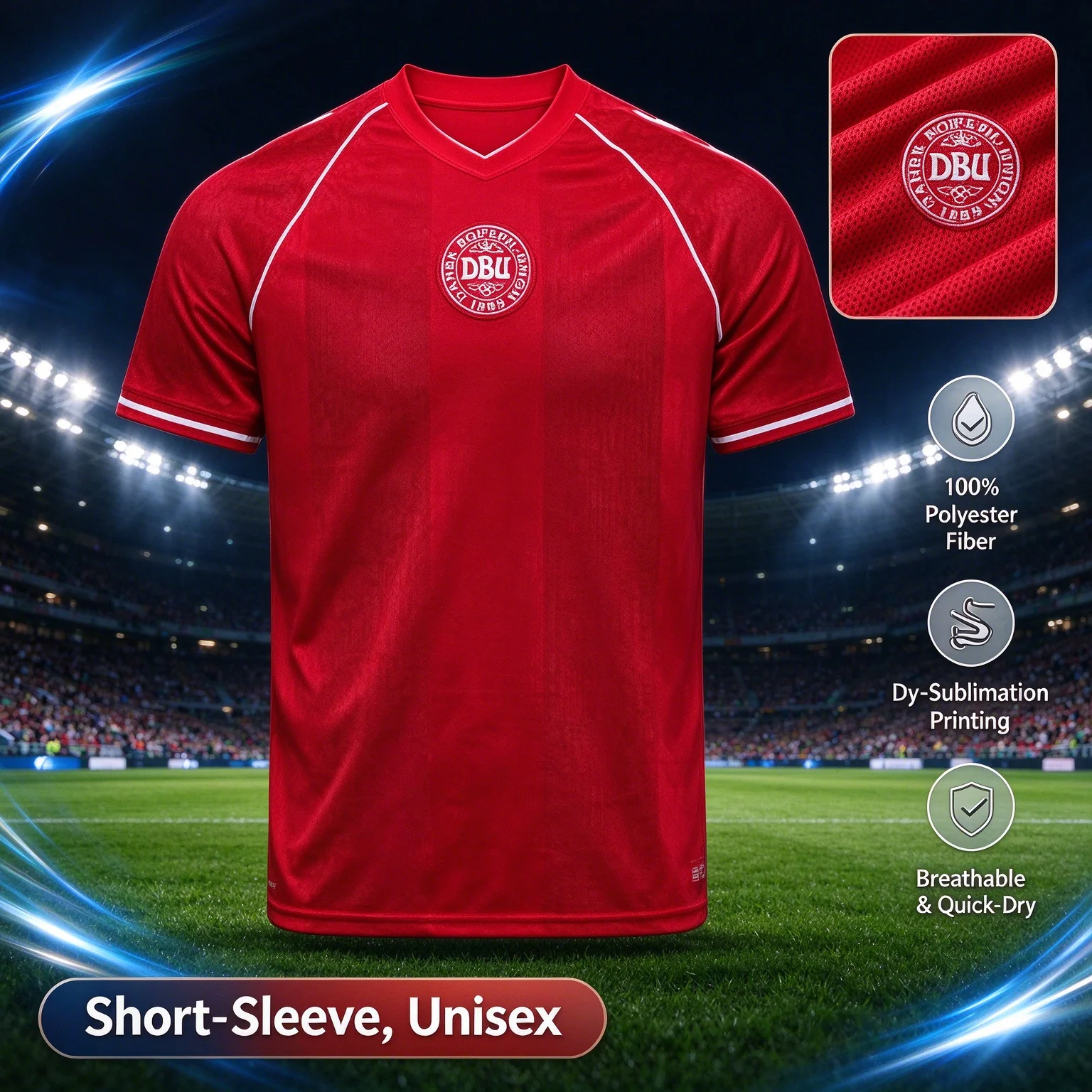 2026/27 New Arrivals Danish Men's Jersey Home Loose Quick Drying T-shirt Suitable for Daily and Training Wear Fan Clothing
