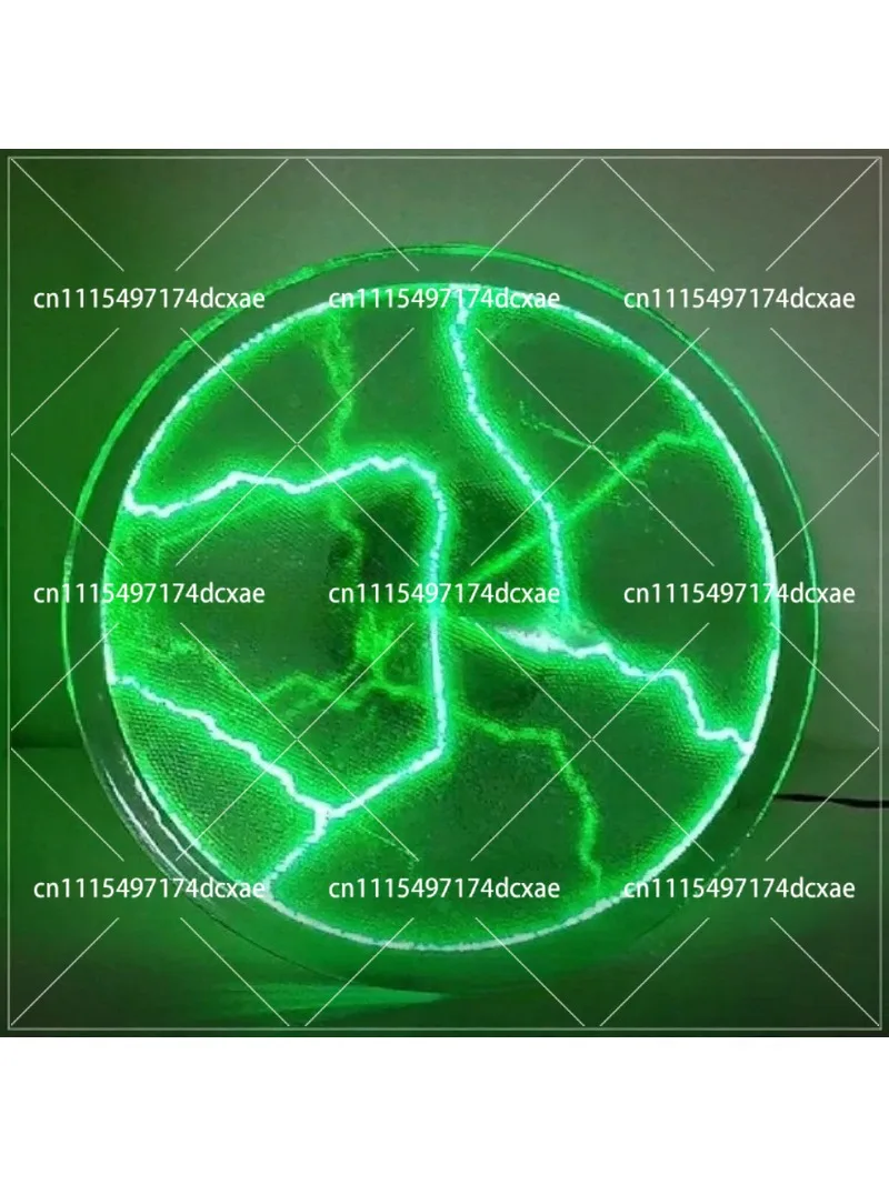 12 Inch Ion Plasma Disc Lightning Glass Ornament for Desk Decor