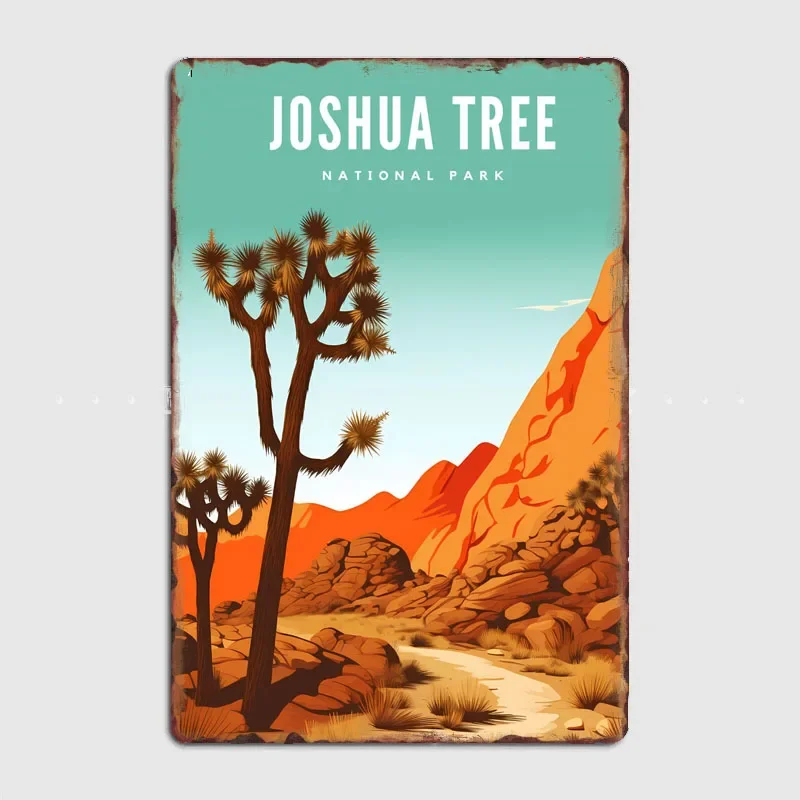 

Joshua Tree National Park Landscape Travel Scenic Spot Retro Poster Metal Sign Garage Room Wall Decor Custom Tin Home Decor