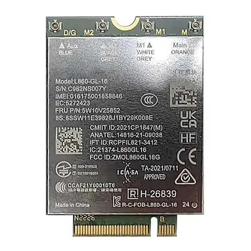 L860-GL-16 LTE Cat16 M.2 Module For T14 P14s Gen4 Laptop WWAN Card FUR 5W10V25852