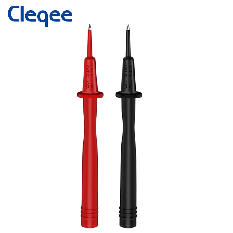 Cleqee P8004 Multimeter Test Probe Pen with 2mm Needle Nickel Plated Copper Pins to 4mm Banana Socket 1000V 10A