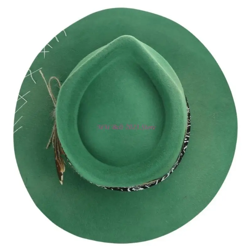 

49ME шерстяная шляпа-федора-панама, экзотическая потертая шляпа-хомбург для женщин и мужчин, реквизит для фотосессии в стиле для