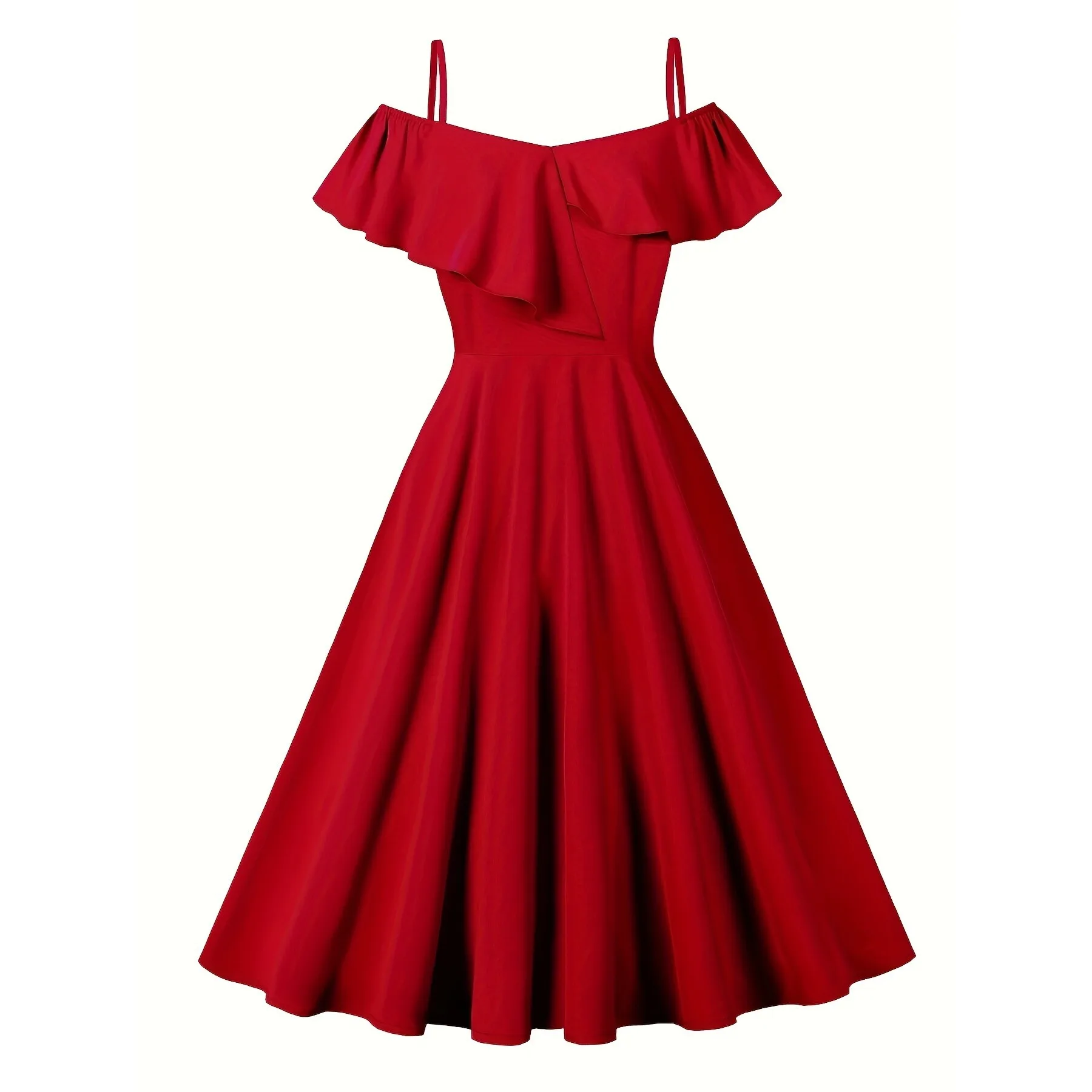 

plus Size Summer Dress Q 16090 Straight Cut Midi Dress Large Size Women's Fashion City Walk Hanging Neckline Other Material 100